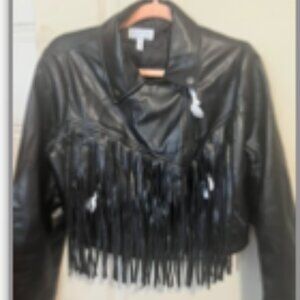 Sophia Cowgirl Fringed Pleather Jacket